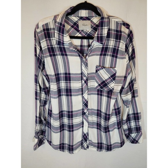 Rails Hunter White Orchid Flannel Plaid Shirt Size Medium - Picture 1 of 6